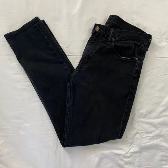 LEVI STRAUSS 511 Straight Leg Faded Black Denim Jeans 33 x 32 - Picture 2 of 14